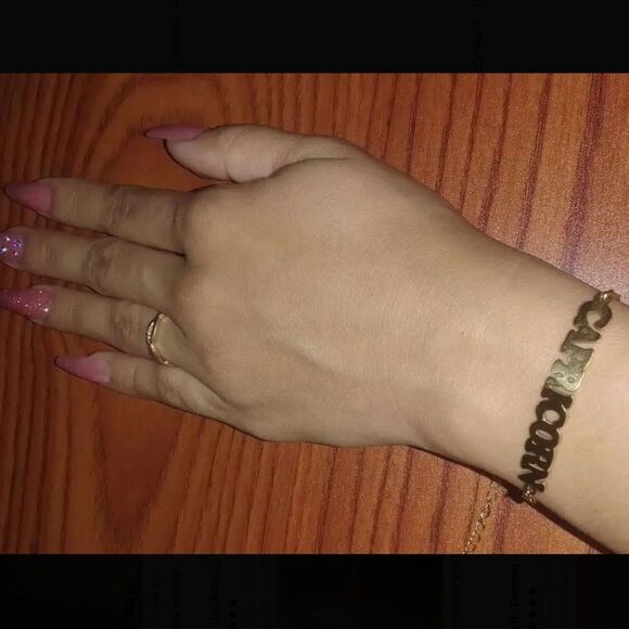 COPY - ⭐️10k Gold Constellation Nameplate Bracelet / Anklet Figaro Style Chain - Picture 14 of 16